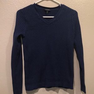 Land End Navy V-Neck Sweater
